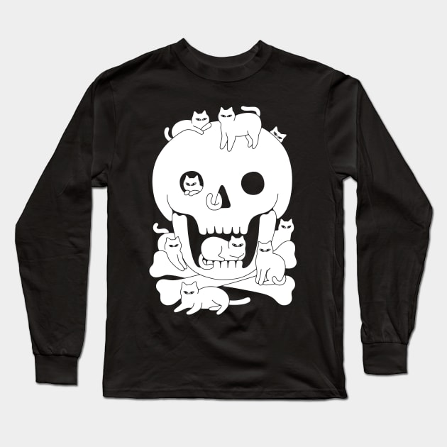 Cats and Crossbones Long Sleeve T-Shirt by obinsun